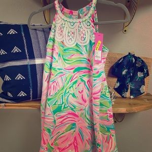 Girls mini pearl shift dress